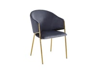 كرسي مخمل مفرد لون رصاصي