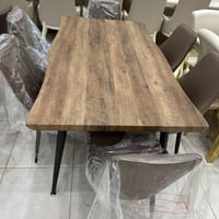 طاولة طعام خشب 6 كراسي جلد 160*90