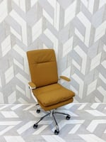 كرسي جديد مكتبي جلد برتقالي