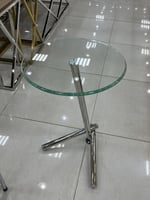 طاولة خدمة فضي زجاج