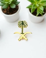 بروش شعار السعودية سيفين ونخلة ذهبي واخضر