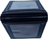 حامل بطاقة جلد اسود قابل للطى