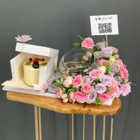 هدية حوض سمكة زينة مع ورد وكيك