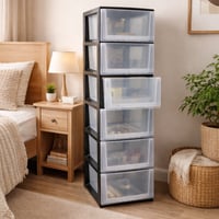 درج تخزين كلاسيك شفاف (6 أدراج) - رقم الموديل(636)