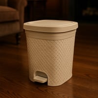 سلة مهملات بلاستيك 15 لتر بنسيج راتان-موديل 414