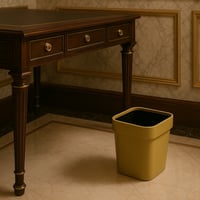 سلة مهملات المربعة باللون الذهبي (13 لتر)- رقم الم...