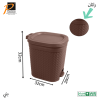 سلة مهملات بلاستيك 15 لتر بنسيج راتان-موديل 414