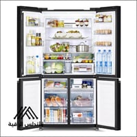 ثلاجة هيتاشي 4 أبواب 18.1 قدم – إنفرتر زجاج أسود أ...