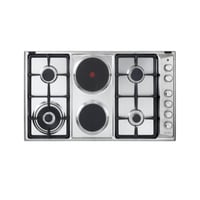 سطح البا بلت ان 90 سم غاز وكهرباء 4 شعلات ستيل ASE...