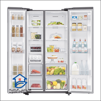 ثلاجة سامسونج باب جنب باب 22.9 قدم فضي