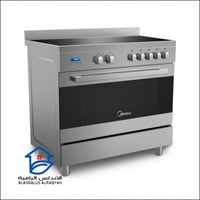 موقد ميديا 90*60 سيراميك مع فرن كهربائي 5 عيون فضي