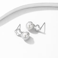 أقراط فضة على شكل زهرة فرنسية مرصعة بالزركون