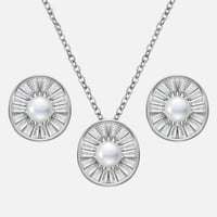 نصف طقم فاخر من الفضة الإسترلينية مرصعة بالزركون