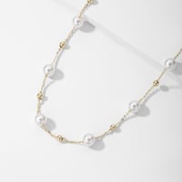 سلسال فضة 925 فاخر مرصع باللؤلؤ الطبيعي