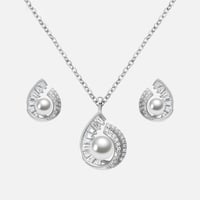 نصف طقم فاخر فضة عيار 925 على شكل قطرة ماء