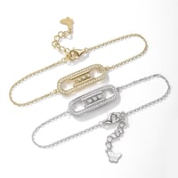 اسوارة كلاسيكية بتصميم بيضاوي منزلق أنيق مع أحجار...