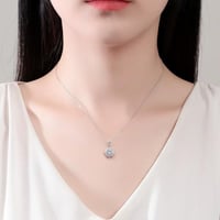 سلسال فضة على شكل زهرة كريستال وزركون