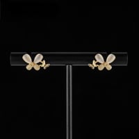 أقراط فضة فاخرة مطلية عيار ١٨ على شكل الفراشة أقرا...