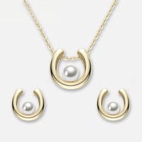 نصف طقم لؤلؤ مياه عذبة وأقراط مرصعة للنساء فضة عيا...