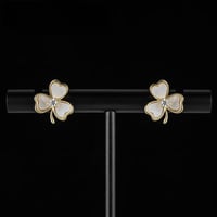 أقراط فضة فاخرة مجوفة مطلية باللؤلؤ