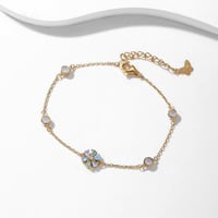 اسوارة عصرية بتصميم أنيق مزين بالزهور مطلية بالذهب...