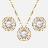 نصف طقم فاخر من الفضة الإسترلينية مرصعة بالزركون