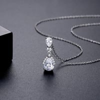 سلسال فضة بلونين مطلي بالذهب مزينة بمكعب الزركون