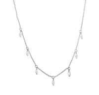 سلسال فضه 925 استرليني على شكل قطرة ماء من الزركون