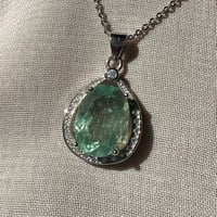 سلسال فلورايت اخضر فضة 925