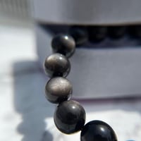 اسوارة اوبسيديان فضي | 6mm