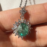 سلسال زمرد كولومبي طبيعي فضة 925