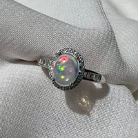 خاتم اوبال ابيض عالي الجودة فضة