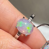 خاتم اوبال ابيض فضة 925