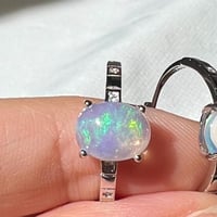 خاتم اوبال ابيض فضة 925