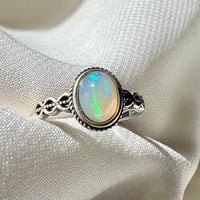 خاتم اوبال ابيض فضة 925