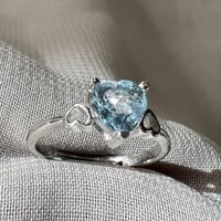 خاتم اكوامارين فضة