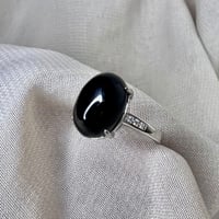 خاتم اوبسيديان اسود رينبو طبيعي