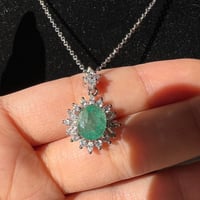 سلسال زمرد كولومبي طبيعي فضة 925