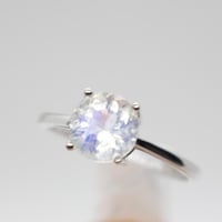 خاتم حجر القمر فضة عيار 925 حجم كبير