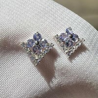 اقراط تانزانيت فضة 925 Tanzanite