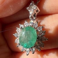 سلسال زمرد كولومبي طبيعي فضة 925