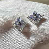 اقراط تانزانيت فضة 925 Tanzanite