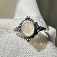 خاتم اوبال ابيض فضة 925