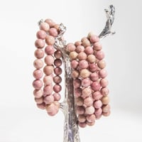 اسوارة رودونايت وردي طبيعي | 6mm