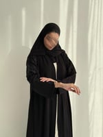 عباية دبل كلوش مع تطريز مشجر كامل الكم