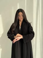 عباية دبل كلوش مع تطريز مشجر كامل الكم