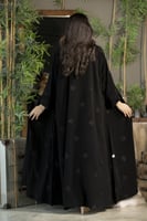 عباية اسود نص كلوش بتطريز خاص