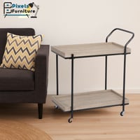 عربة تقديم الضيافة للشاي والقهوة متحركة رفين مستطي...