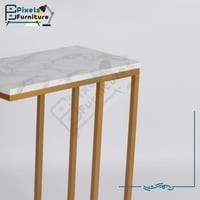 طاولة تقديم كنب بسطح خشب وقواعد معدنية من بكسل الأ...