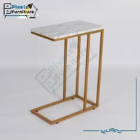 طاولة تقديم كنب بسطح خشب وقواعد معدنية من بكسل الأ...